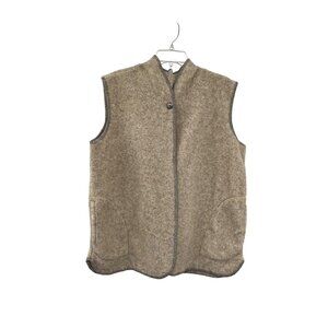 Coldwater Creek Berber Whipstitch Vest Cream Gray Womens XL NEW